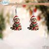 Christmas Kitten Earrings: Acrylic Cartoon Pet Lover Jewelry