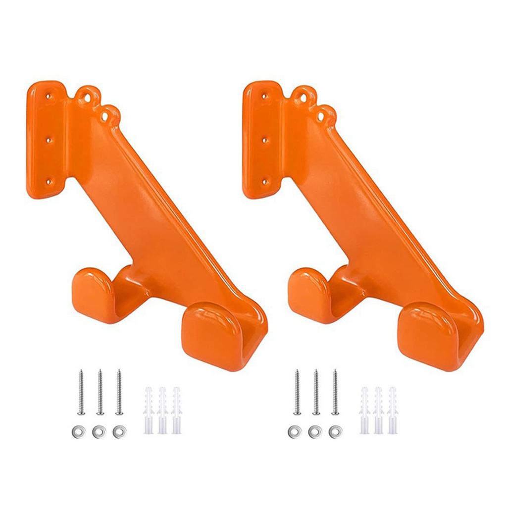2 Sets Chainsaw Hanger Orange Color Thickened Rubber Coating Heavy Duty Chainsaw Wall Mount Organizer for Garage