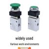 Sheng Yu JM-322PB Pneumatic Valve: 2-Position, 3-Way Button Type with JM Roller, Aluminum Alloy Construction.