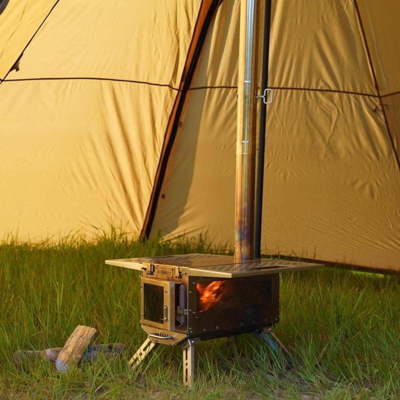 Stainless Steel Chimney Straight Pipe Replacement Outdoor Stove Exhaust Pipe for Camping Tents Easy Installation