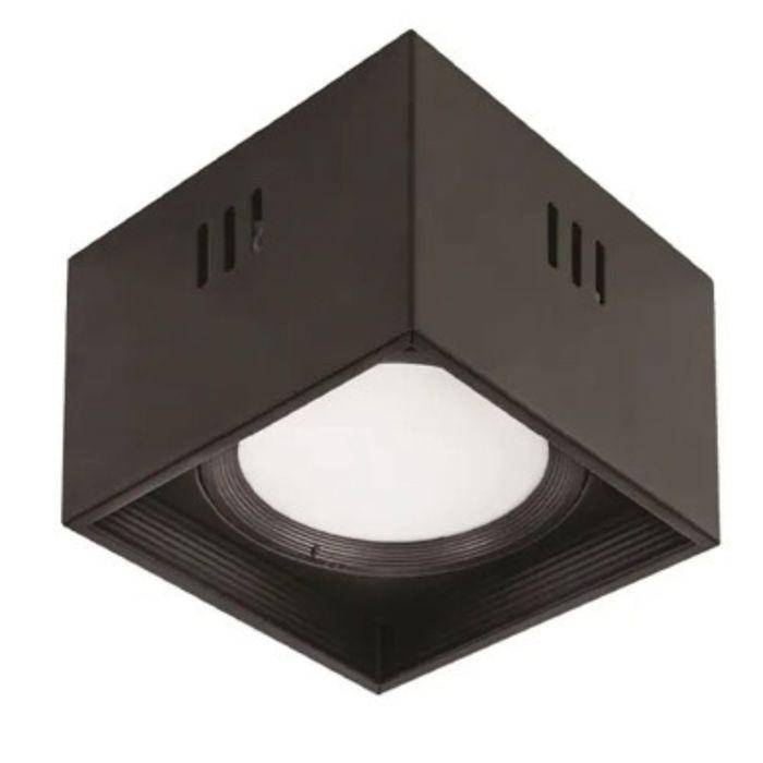 Set of 2 Square LED Ceiling Lights 10W 700lm 4200K Black