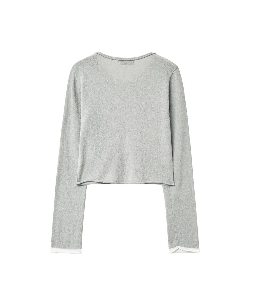 Lense Hook Boucle Cardigan Gray