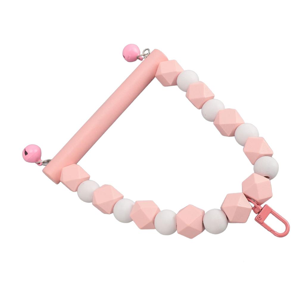 Wooden Bird Swing Perch Toy Hanging Parrot Swing Standing Toy Claws Grinding Anxiety Reduction Birds Toy Roseate