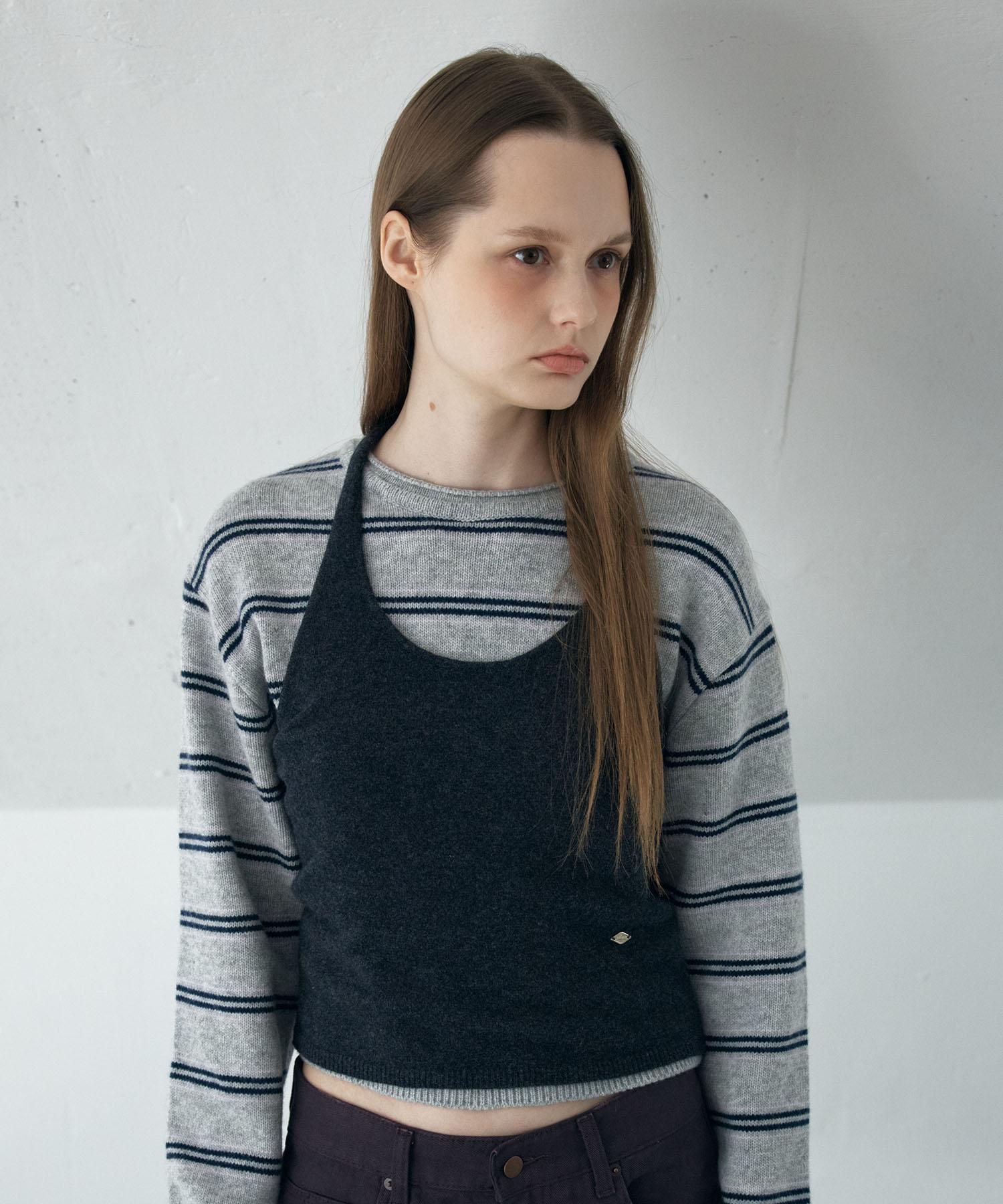 Awi Halter Knit Vest_Charcoal Charcoal/Charcoal