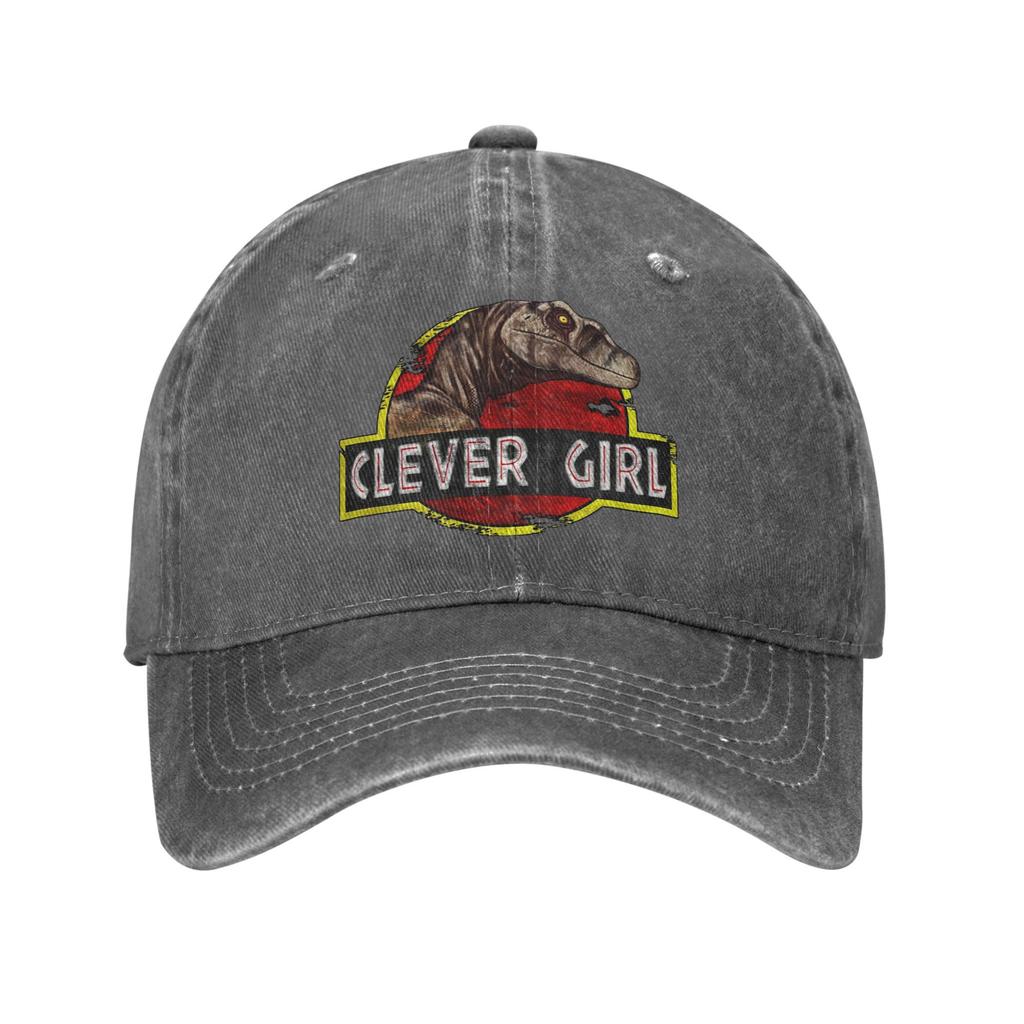Retro Clever Girl Jurassic Park Baseball Cap Men Women Distressed Denim Snapback Cap  Outdoor Workouts Soft Caps Hat