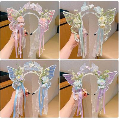 Princess Headband Elf Mermaid Flower Butterfly Cute Hair Accessories For Kids Girls Lolita Hanfu