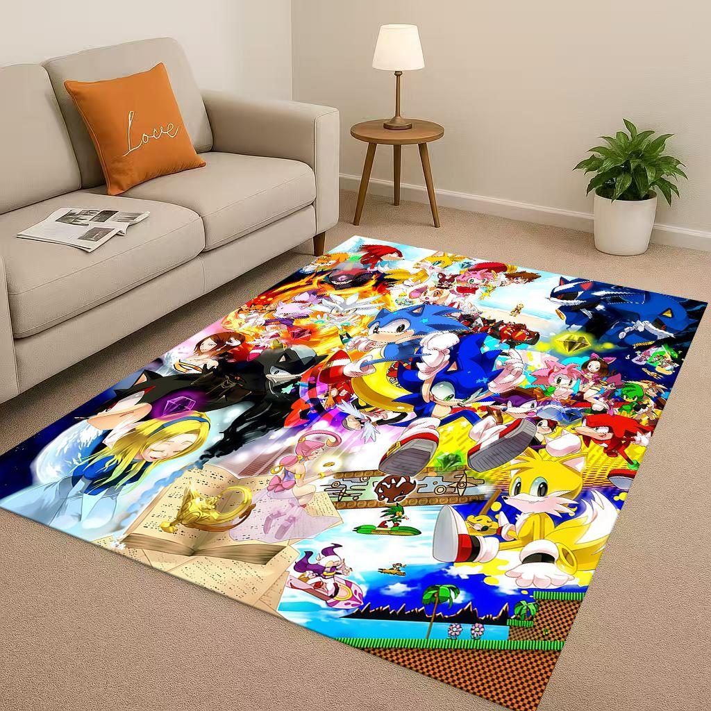 3D S-Sonics Cartoon Living Room Non-Slip Area Rug Soft Carpet for Bedroom Playroom and Sofa , Easy Clean Home Decor Doormat