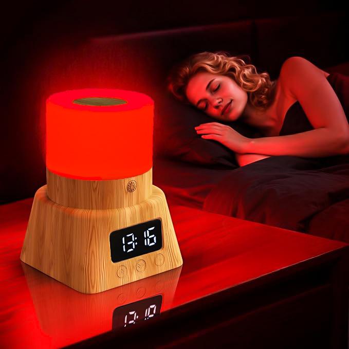 670nm lampa s červeným světlem - dobíjecí přes USB, dotykové stmívání, pro spánek, jógu a relaxaci