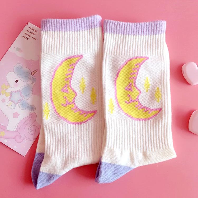 Creative High Quality Fashion Harajuku Kawaii Happy Socks Women milk Food painting Strawberry Animal Print Funny Socks Cute Sock