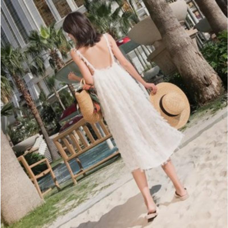 Damen Sommer Locker Urlaub Strand Rückenfrei Neckholder Lange Kleider