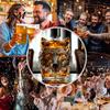 Caraffa da Whiskey in Vetro Resistente 300ml Forma Testa di Lupo Tappo ad Alta Tenuta Stagna Vetro Borosilicato Vino Sigillo a Tenuta Stagna Contenitore per Liquori