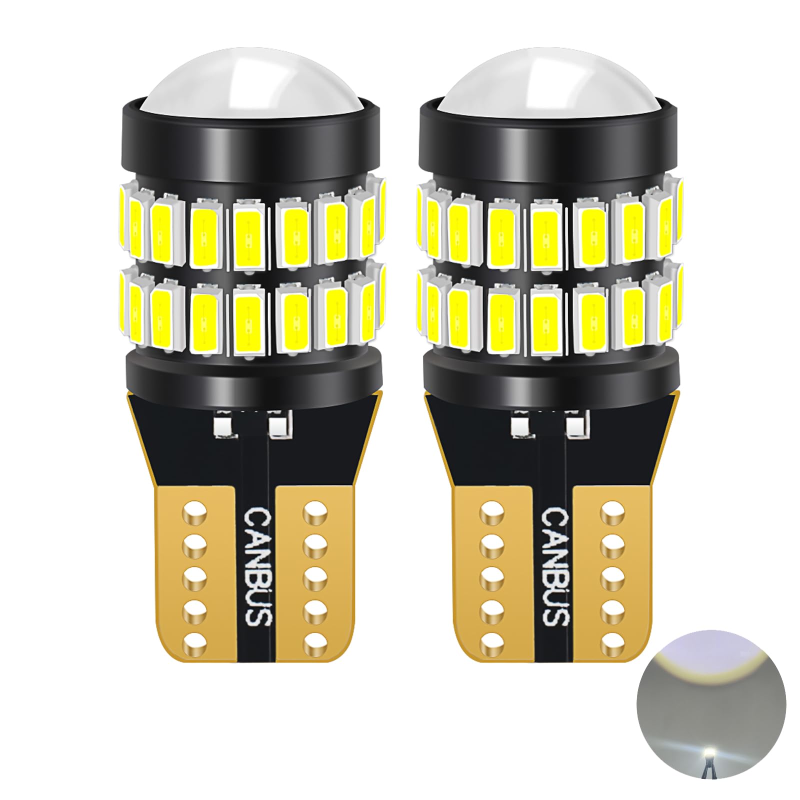 

Две светодиодные лампы T10 белого цвета с 36 светодиодами и 1 светодиодом, совместимые с широким диапазоном напряжения от 12 В до 48 В, подходят для автомобиля, без слепых зон W5W, встроенные белый