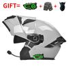 Bluetooth Motorcycle Full Face Helmet Men Women Flip-Up Design All Season ABS Safety With 3C Certification