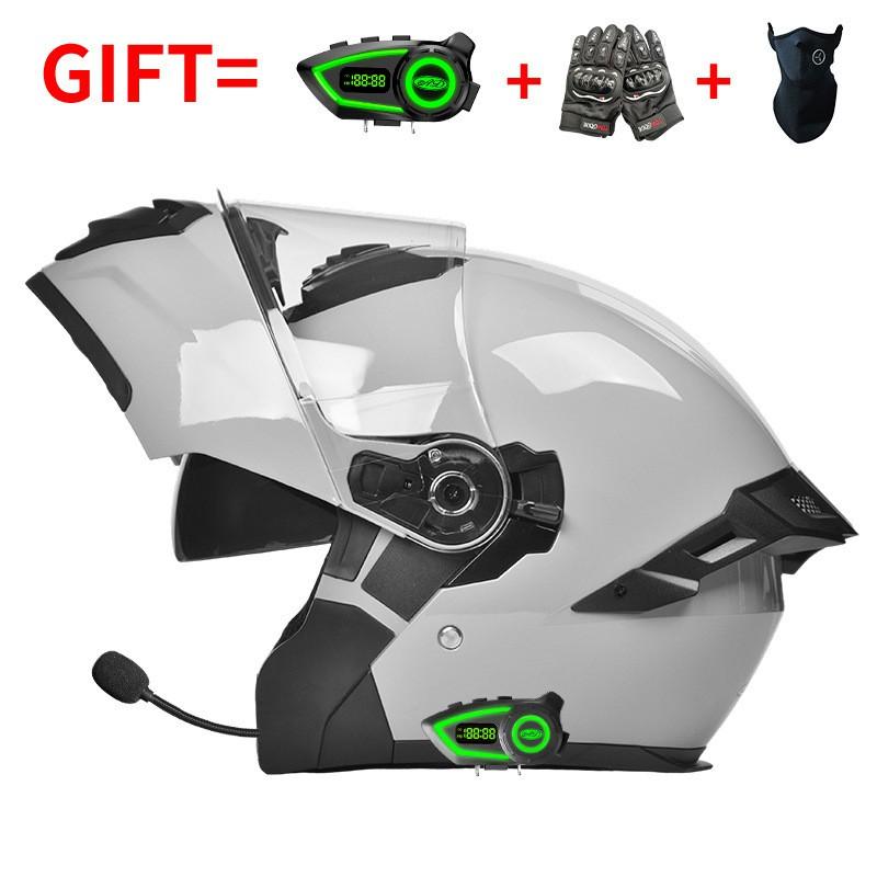 Bluetooth Motorcycle Full Face Helmet Men Women Flip-Up Design All Season ABS Safety With 3C Certification