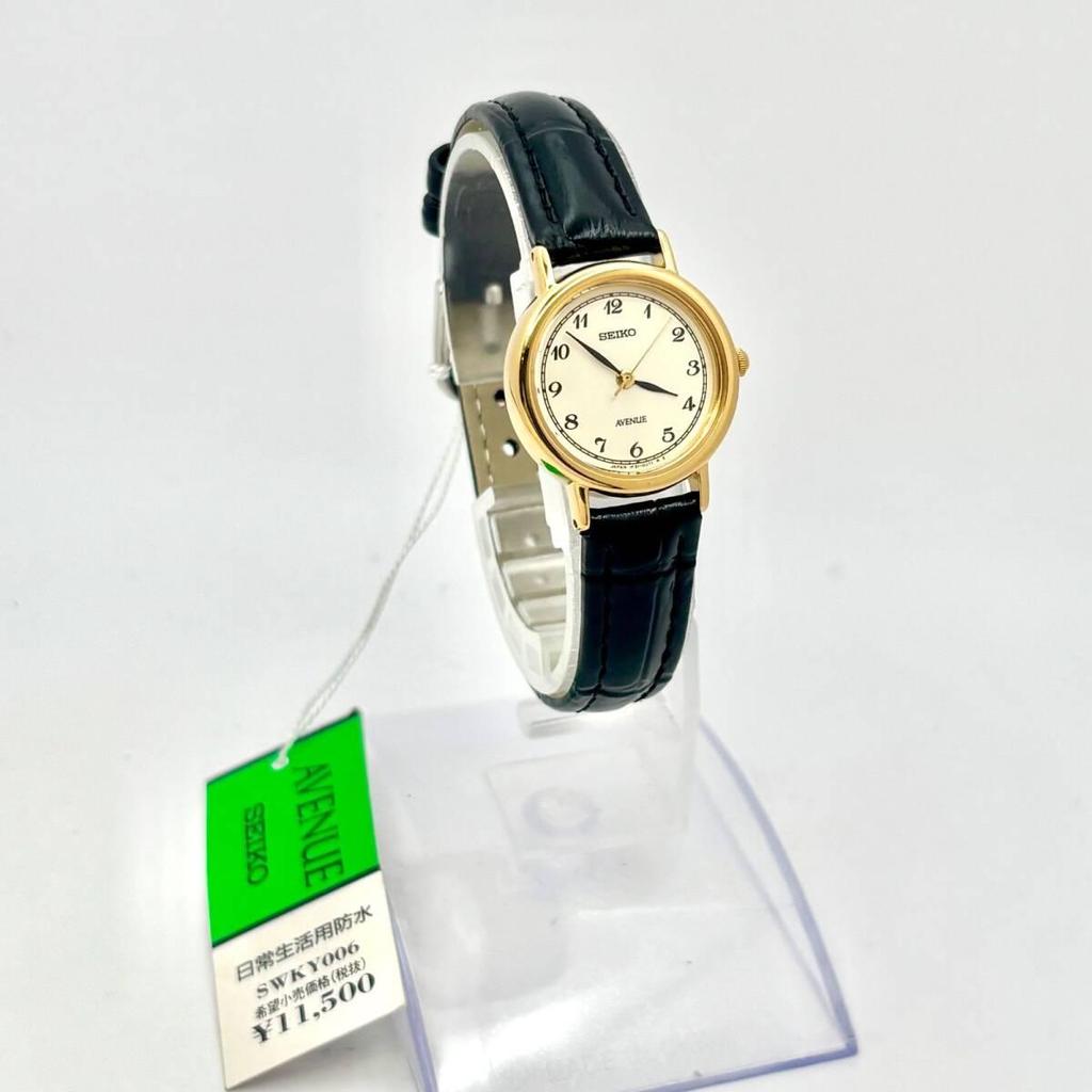 Used [Display Item/New Battery] SEIKO AVENUE Ladies Watch Gold 1F21-0C40 810941 New Belt