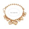 Retro Style Heart Pendant Necklaces Carving Flowers Collarbone Chain Fashion Bead Chain  Women