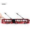 Electric Tourist Toy Traffic Trackless Bus Alloy Passenger Car Model Metal Double Section City Bus Model Sound Light Kids Gifts