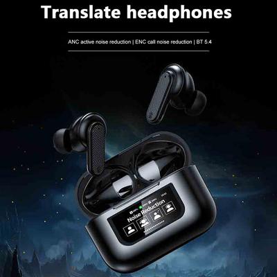Wireless BT 5.4 Real Time Translator Earbuds ANC Noise Cancelling 144 Languages Translation Earphones Smart Touch Screen Housing
