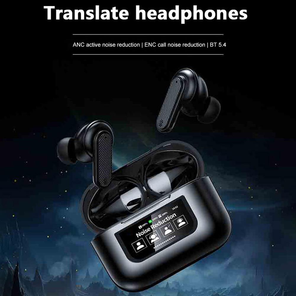 Wireless BT 5.4 Real Time Translator Earbuds ANC Noise Cancelling 144 Languages Translation Earphones Two-Way Translator Earbuds