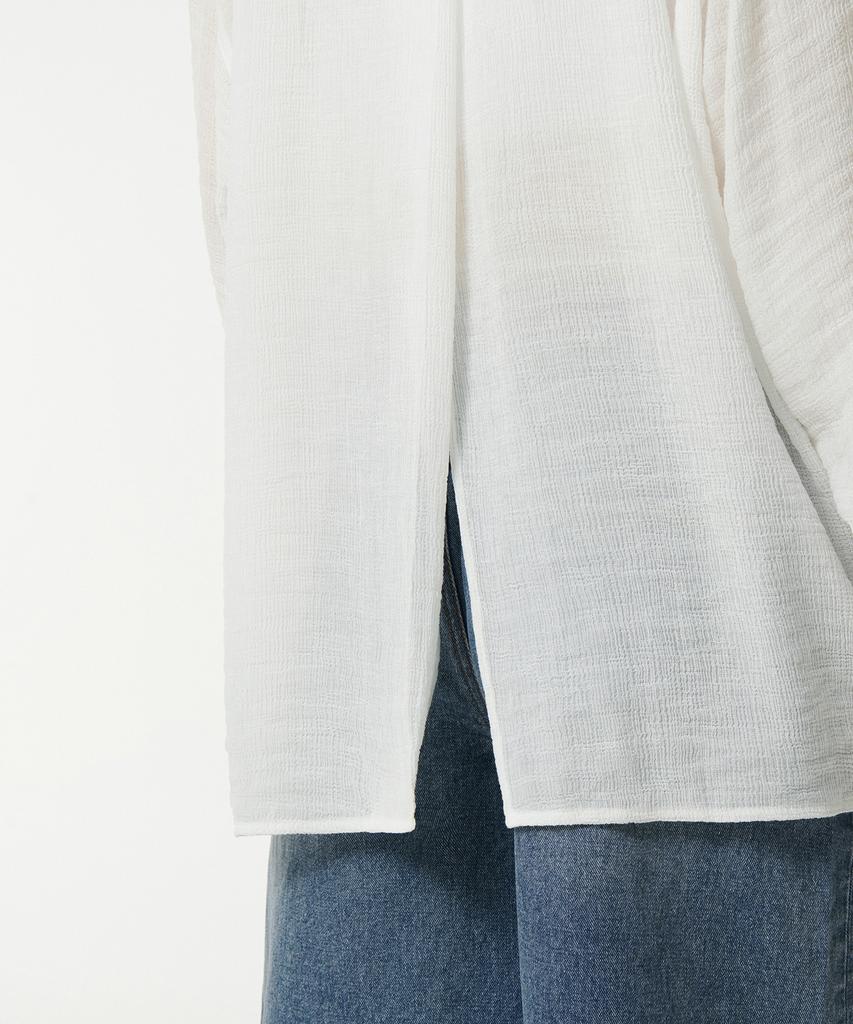 MUSINSA STANDARD WOMAN Women'S Oversized Sheer Crinkle Shirt [Ivory]