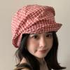 Vintage Y2k Plaid Beret Japanese Newsboy Cap Casual Octagonal Cap  Outdoor