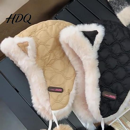 Outdoor Activity Thermal Cap Women Trapper Hat with Ear Flaps Cute Fox Ears Fleece Lined Winter Hat Warm Fuzzy Windproof for Cold Weather Walking