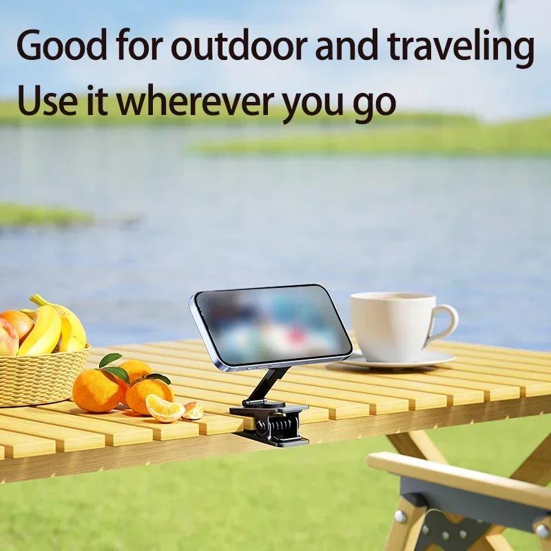 N52 Magnetic Phone Holder 360° Rotation Car Folder Cellphone Stand Clip for Magsafe IPhone 16 15 14 13 12 Self Adhesive Mount