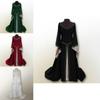 Atemberaubendes bodenlanges mittelalterliches Renaissance-Vintage-Kleid für Halloween-Feiern
