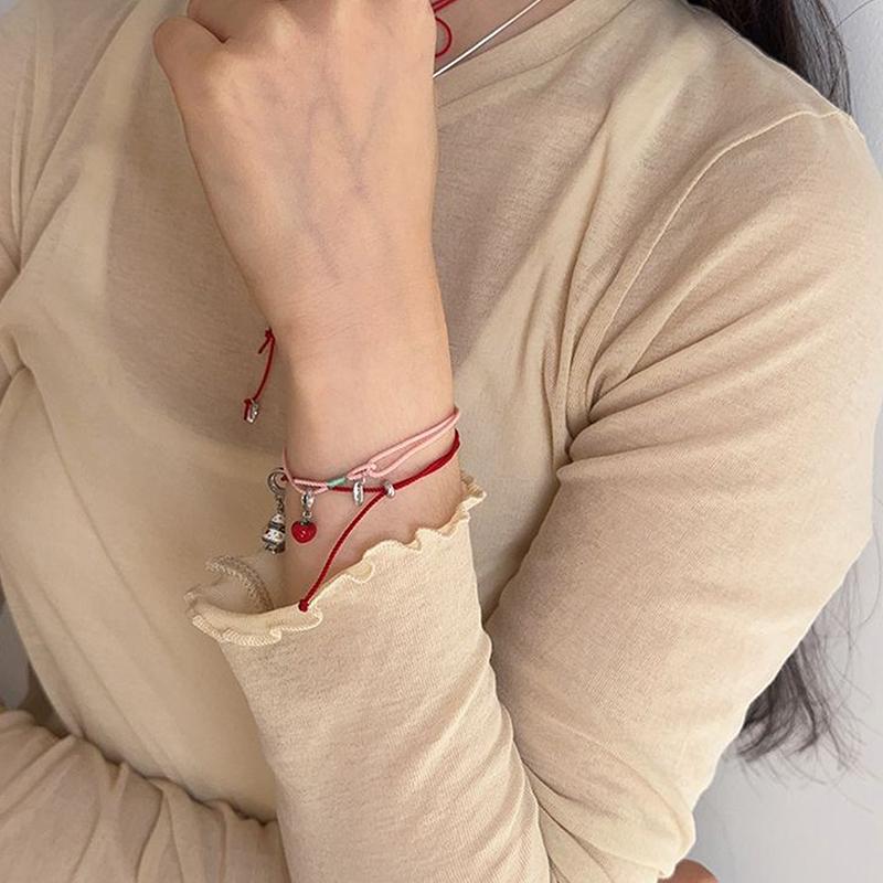 Christmas Apple Pendant Charm Bracelet Adjustable Bracelet For Women Girl  Year Party Jewelry Gift