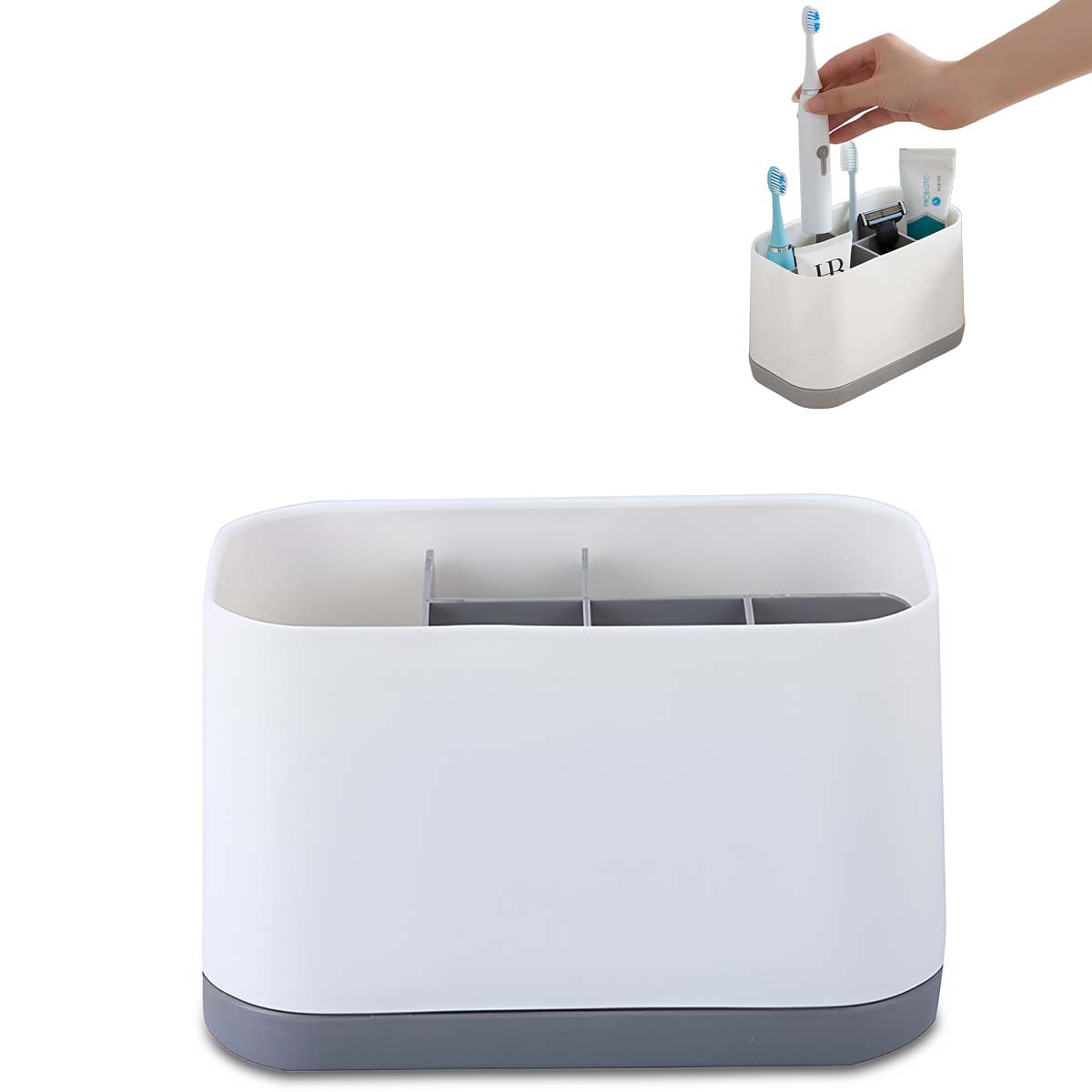 

1 PC 6-grid removable toothbrush storage box rack, bathroom storage box, office supplies storage box