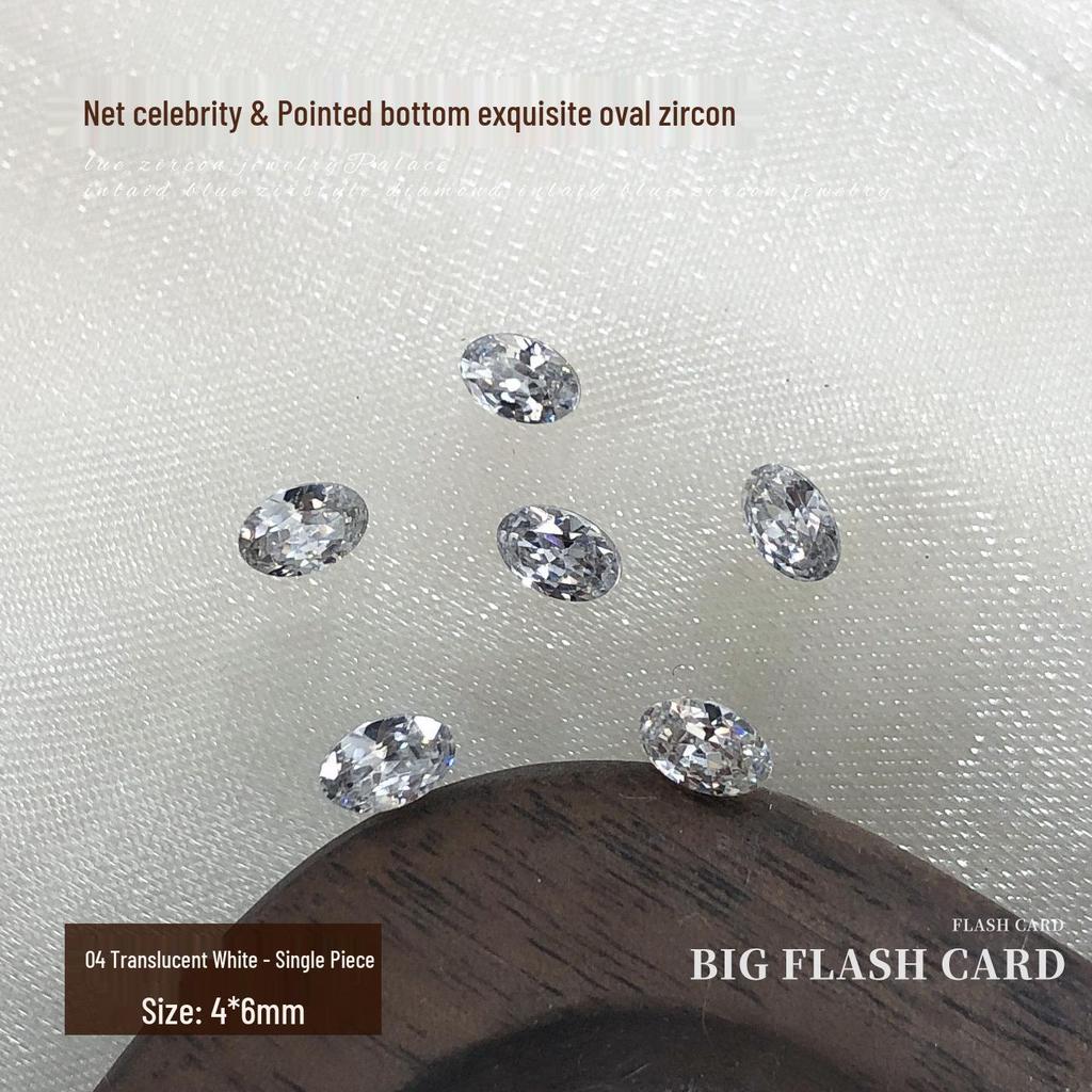 Elegant Zirconia Nail Art Gems: Sparkling White & Champagne Irregular Oval Diamonds