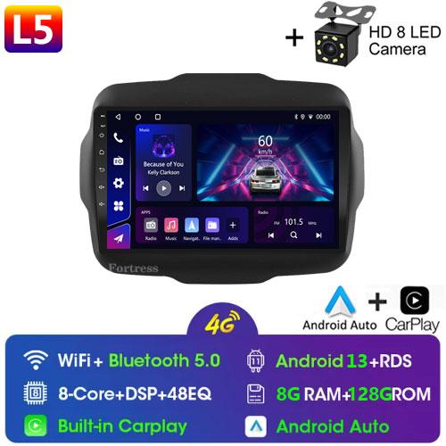 Radio auto 2Din 4G Android 14 Player multimedia video Stereo Pentru Jeep Renegade 2016-2020 Navigație GPS Unitate principală Carplay