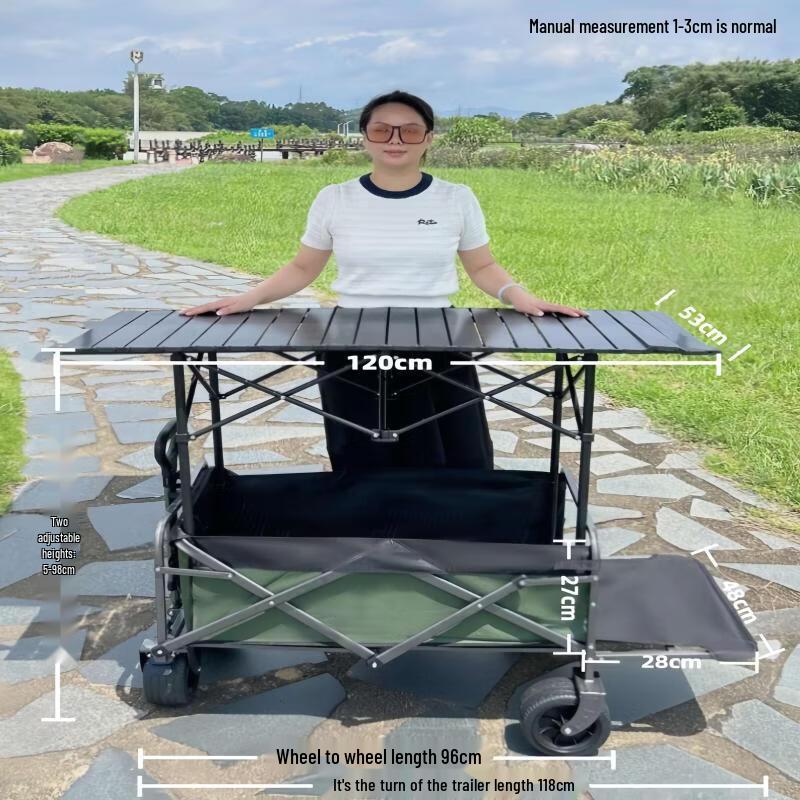 Portable Outdoor Utility Cart with Awning