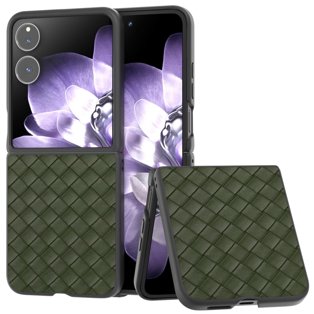 Für Xiaomi Mix Flip 5G Hülle Gewebte Textur PU-Lederbeschichtete PC Handyhülle
