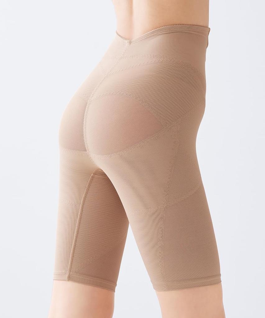 Shaping Girdle That Tightens from the Stomach To the W64cm [Nissen] Shorts/Girdle High-waisted Full-length Thighs. Mocha,