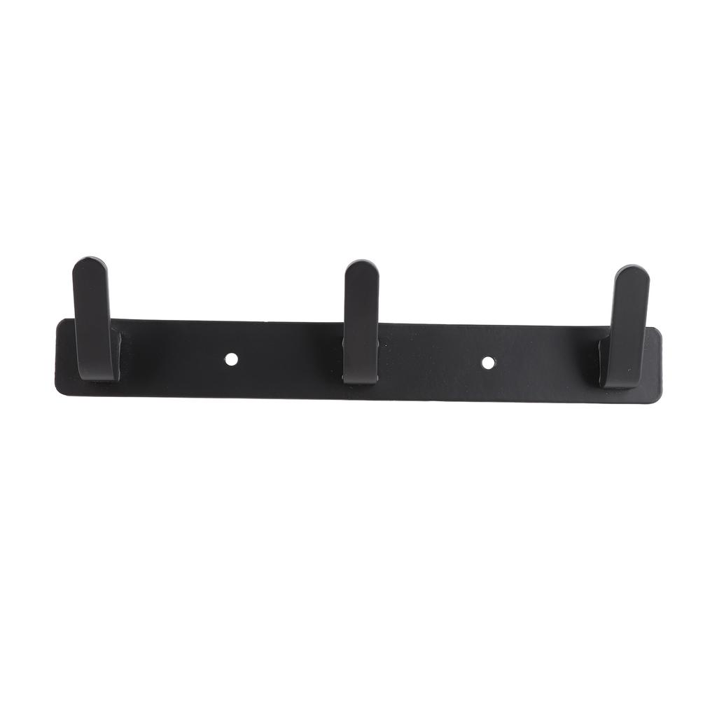 Simple Space Aluminum Row Hooks Wall Mounted Hook for Kitchen Bathroom Wardrobe Black3 Hooks