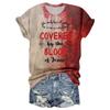 Women's Casual Round Neck Halloween Print Short Sleeve T-Shirt Top