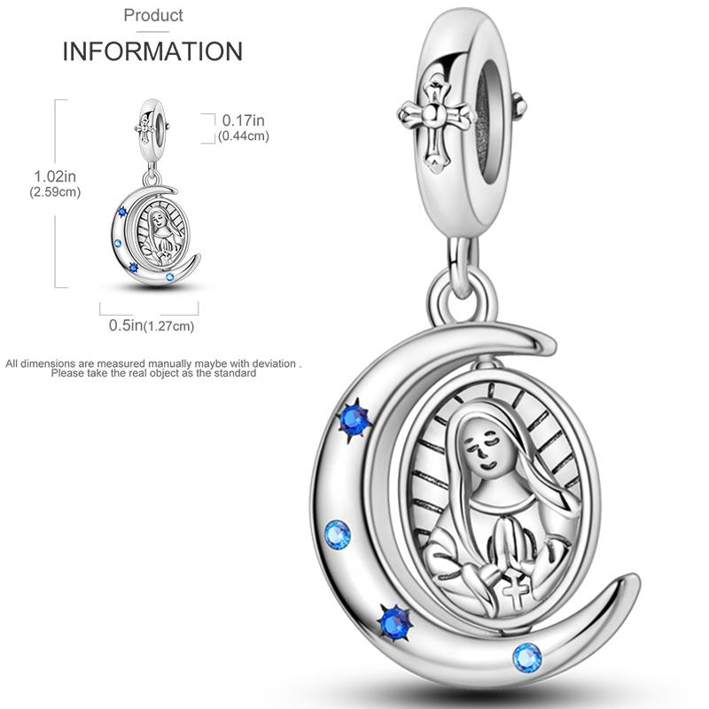 Charms Bead Copper Starlit Sky Moon Sun Earth Universe Charm Fit Bangle Bracelet Necklace Diy Jewelry