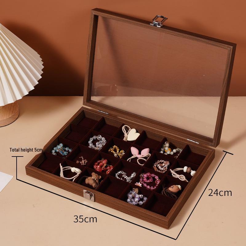 Walnut Wood Jewelry Storage Box with Lid for Bracelets, Necklaces, Rings, and Earrings