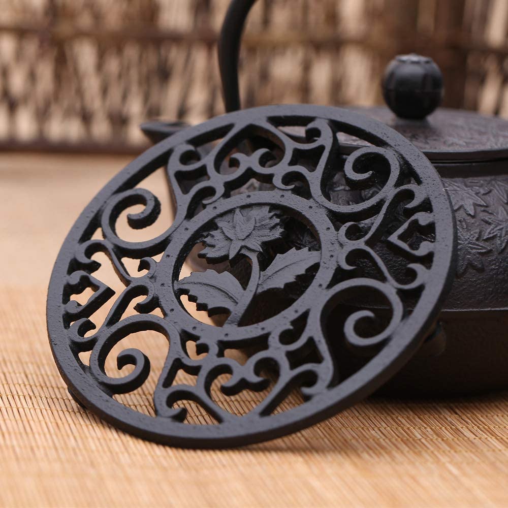 Nanbu Ironware Pot Cast Iron Teapot Kitchen Bottle Flower Shaped Cookware Holder, Holder, Holder,