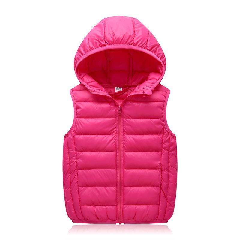 Kids' Korean-Style Hooded Down Cotton Vest for Autumn/Winter