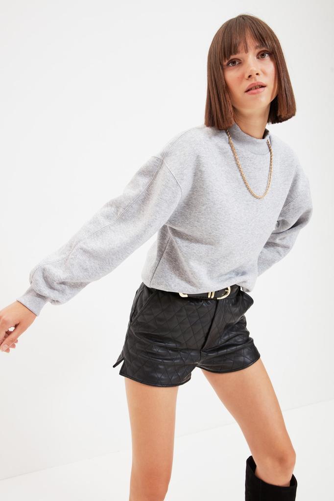 Women's Fashion New Sweatshirt Mink Thick Inside Fleece High Collar Relaxed Comfortable Fit Knitted Sweatshirt