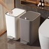 Large Foot-Pedal Bathroom Trash Can with Lid - Odor-Proof and Narrow Design for Home, Kitchen, Bedroom, or Living Room.