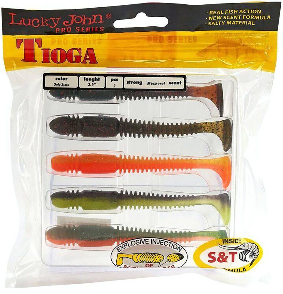 Silikonová návnada Tioga Lucky John Pro Series MIX 3,9 palce/99 mm/5ks