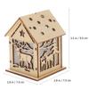 Wooden House Shape LED Light Table Gift Christmas Tree Christmas Mini Balcony Ornaments Battery Lights Home For Children Oprated