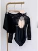 Bonnie Ballet Leotard Women's Black Dancewear High Neck Body Shaping Gymnastics Suit