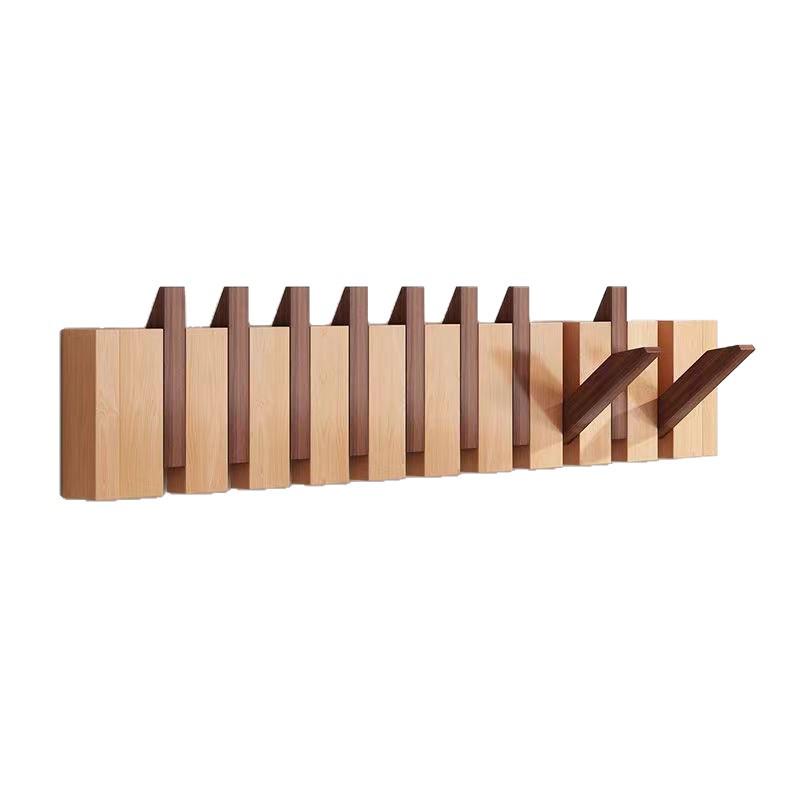 Solid Wood Wall-Mounted Piano Key Coat Hook - No-Drill Storage Rack for Clothes & Hats