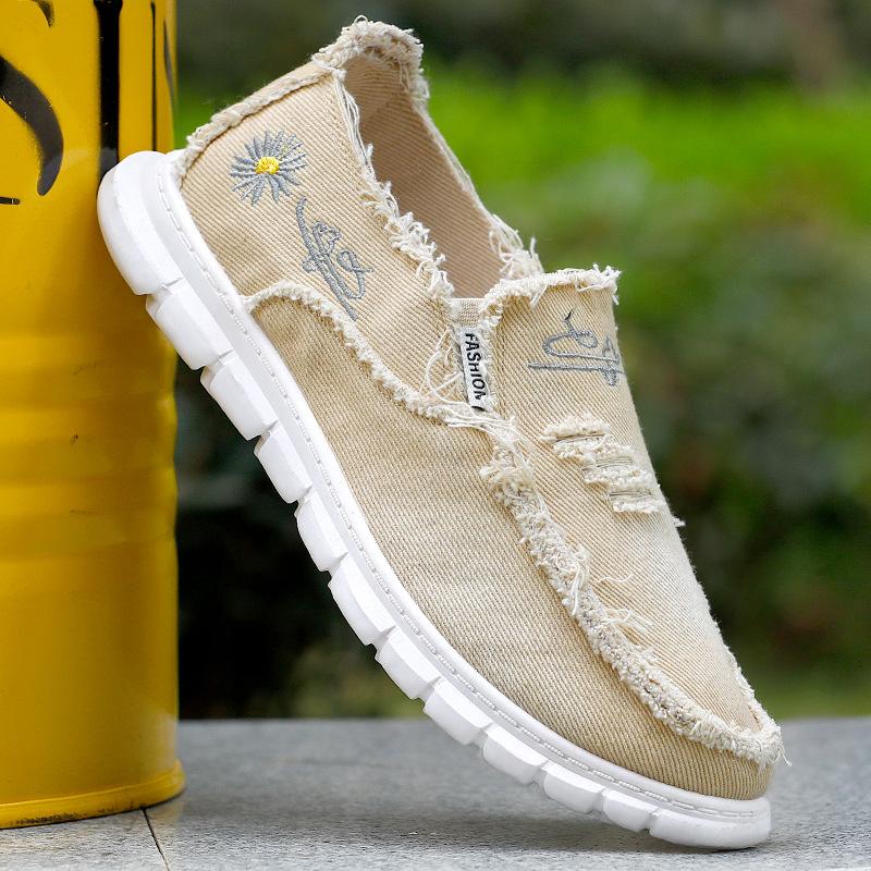 Men's New One-pedal Cloth Shoes, Summer Shoes, Canvas Shoes, Soft-soled Men's Shoes, Canvas Shoes, Comfortable Casual Shoes