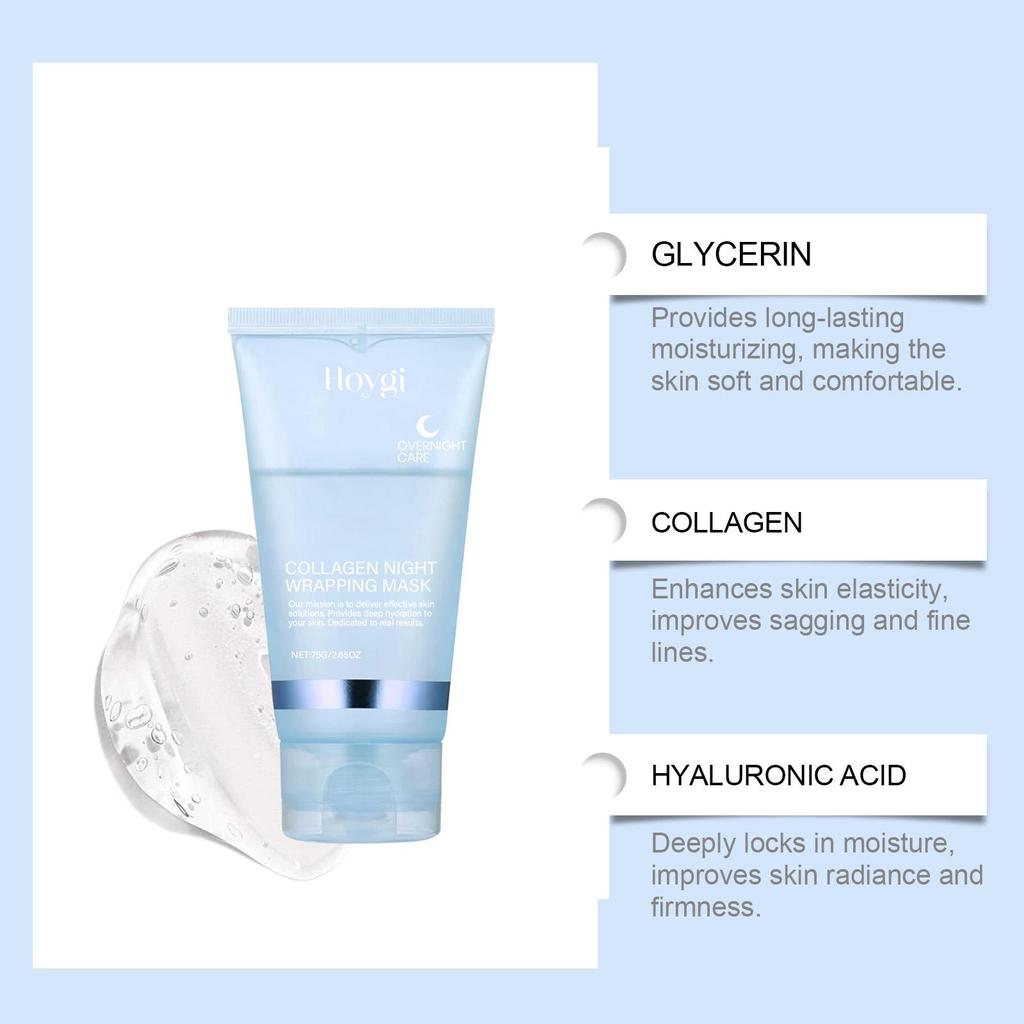 Collagen Peel-Off Mask (with Spatula): Gentle Exfoliating & Hydrating Face Mask for Firming Skin