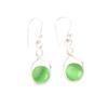 Vintage Green Cat's Eye Gemstone 925 Sterling Silver Jewelry Earrings For Women CE-15-39
